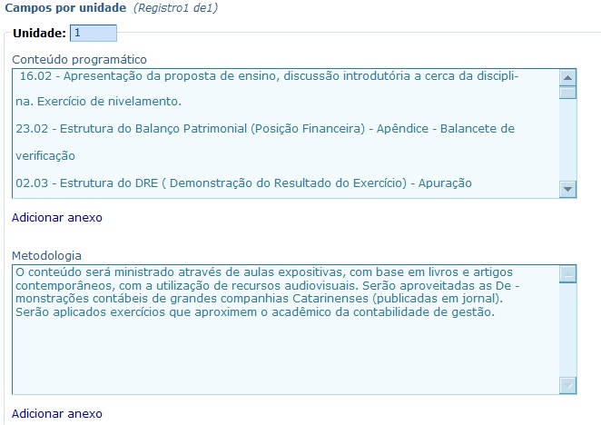 Consulta informacoes plano ensino
